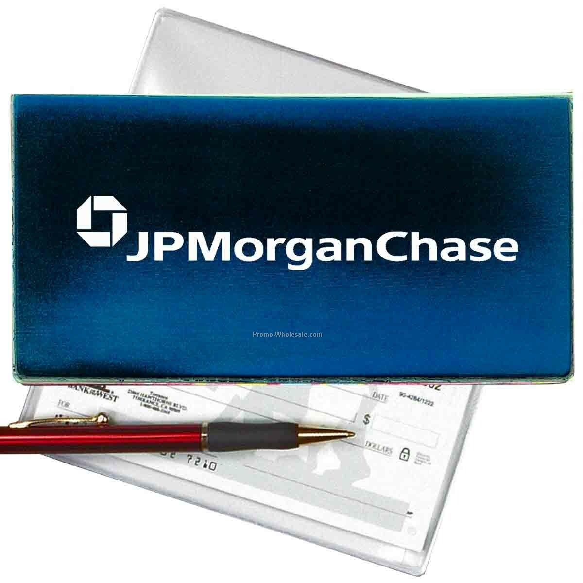 3-3/8"x6-3/8" 3d Lenticular Checkbook Cover - Stock / Black Blue