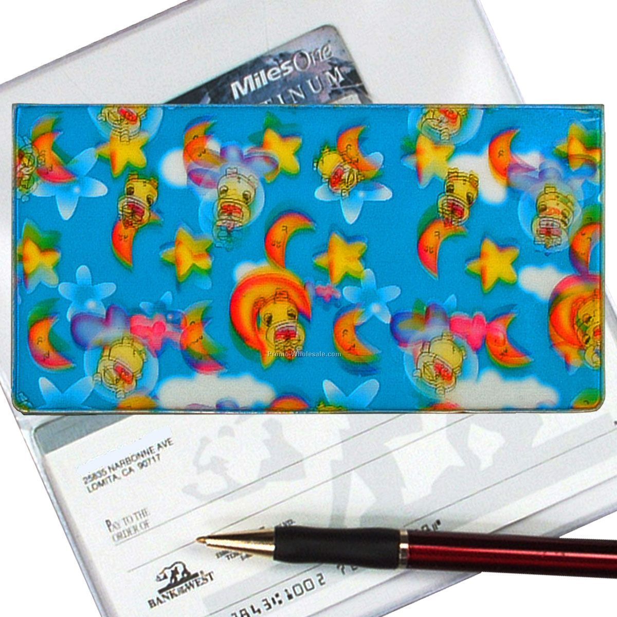 3-3/8"x6-3/8" 3d Lenticular Checkbook Cover - Stock / Cartoon
