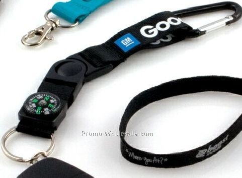 3/4" Keychain Carabiner With Compass & 50 Day Shipping
