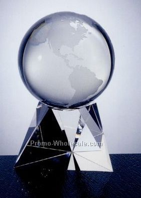 3-5/8"x2-3/8" Small World Globe W/ Triangle Base