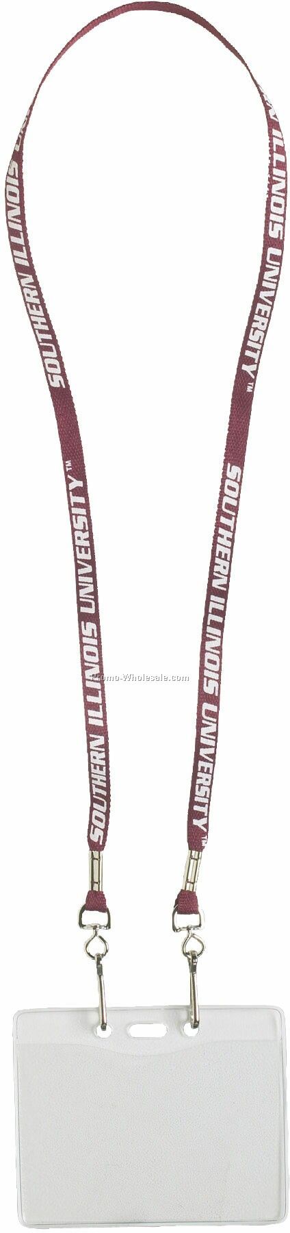 3/8"x34" Fields 1 Ply Cotton Lanyards With Vinyl Badge Pouch
