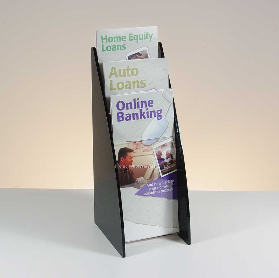3-pocket Brochure Holder With Curved Sides - Countertop