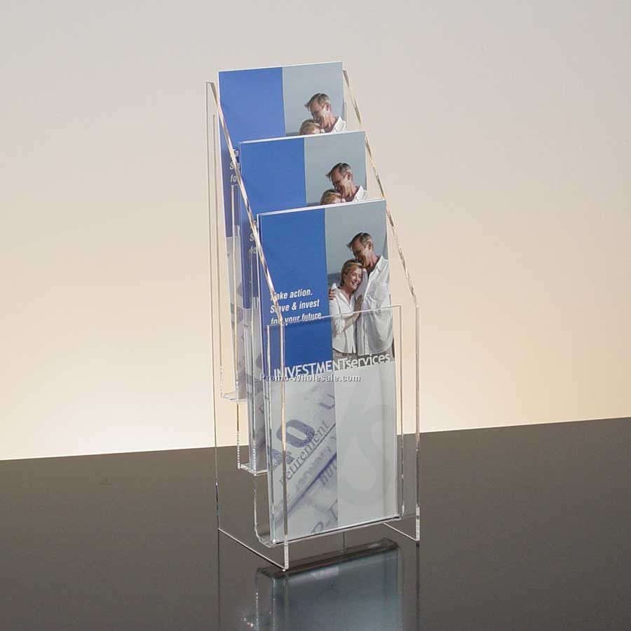 3-pocket Clear Acrylic Brochure Holder - Countertop