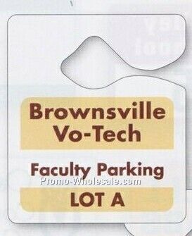 3"x3-1/2" 35 Pt. Plastic Hanging Parking Permit - Numbered