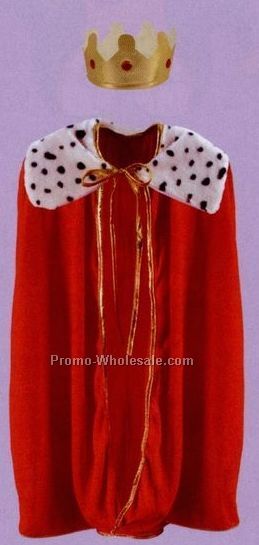 33" Child King/Queen Red Robe W/ Crown