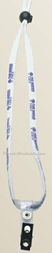 34" To 35" Adjustable Nylon Elastic Lanyards With Bulldog Extender