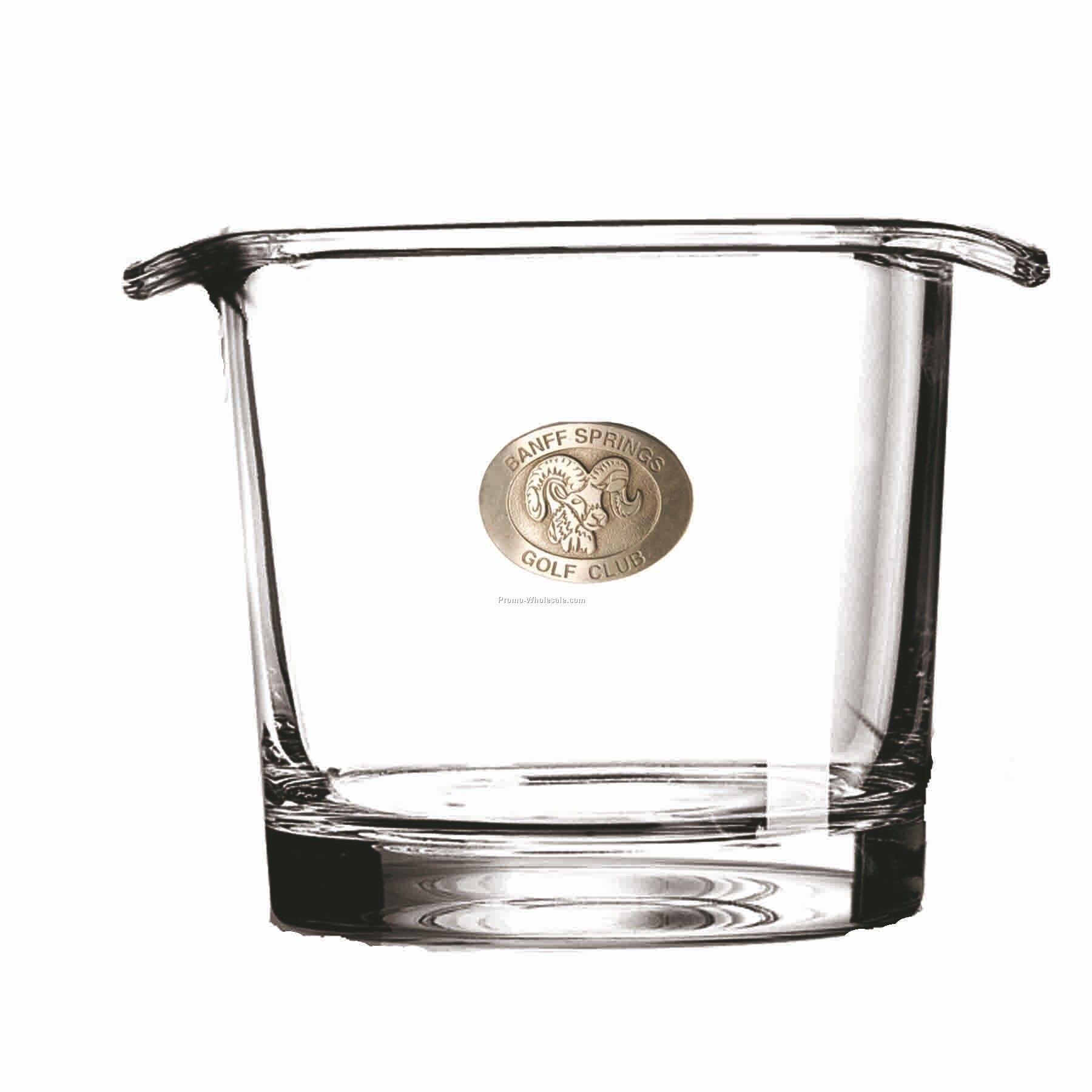 38 Oz. Crystal Island Ice Bucket (Pewter Emblem)