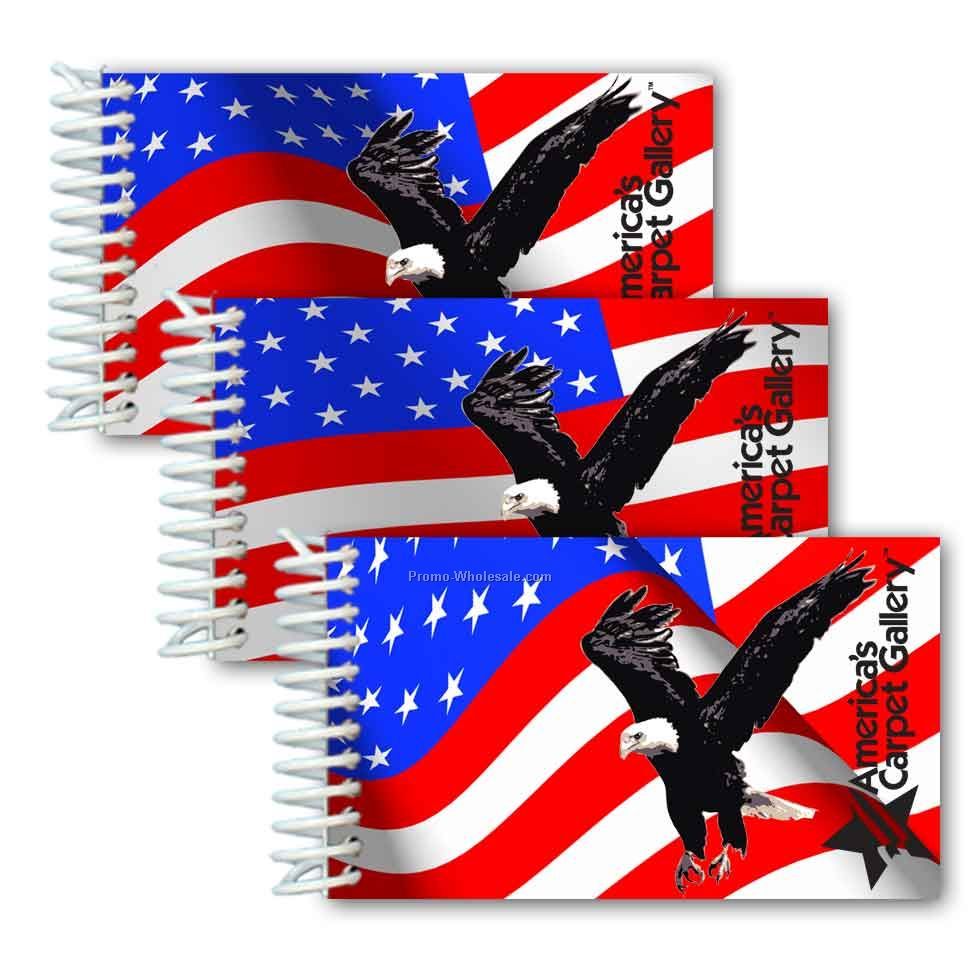 3d Lenticular Mini Notebook; Stock; Animated U.s. Flag; Custom