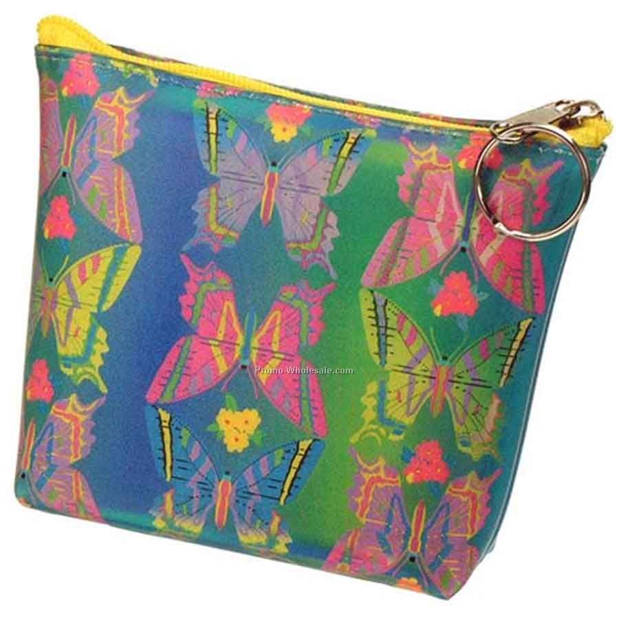 3d Lenticular Purse With Key Ring - Pavia - Stock / Large Butterflies