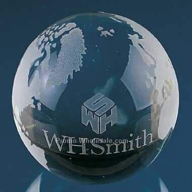 Jumbo crystal globe paper weight