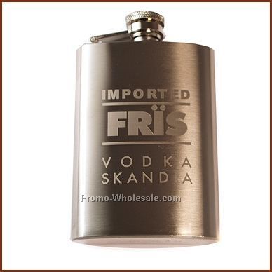 4 Oz. Stainless Steel Flask With 2"x1" Laser Engraving