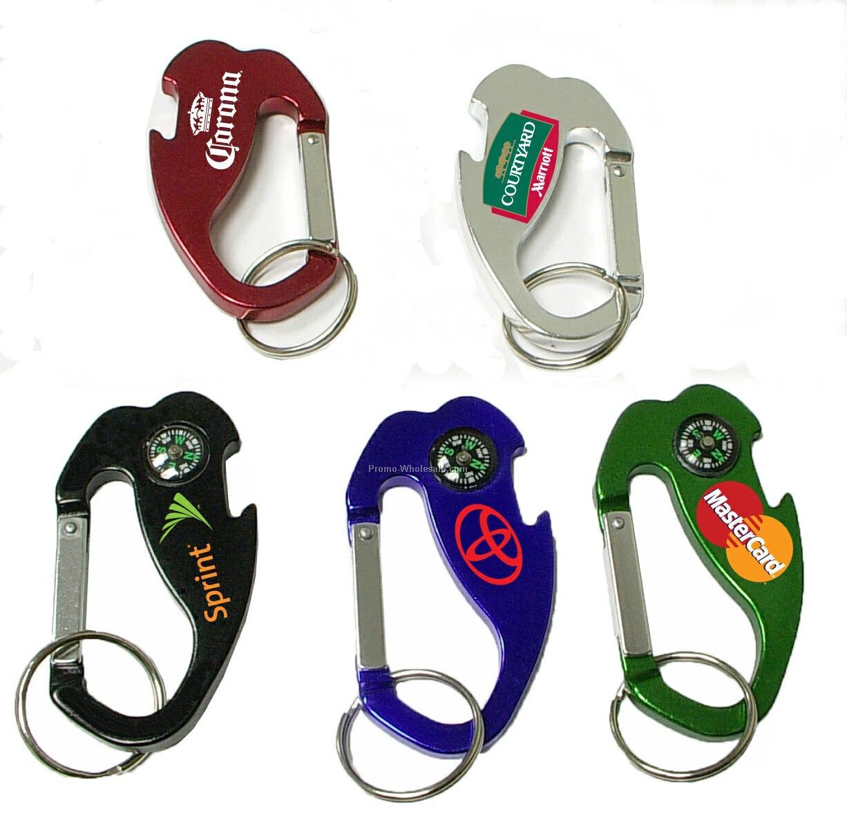 4-in-1 Jumbo Size Carabiner/Bottle Opener/Key Chain/Compass