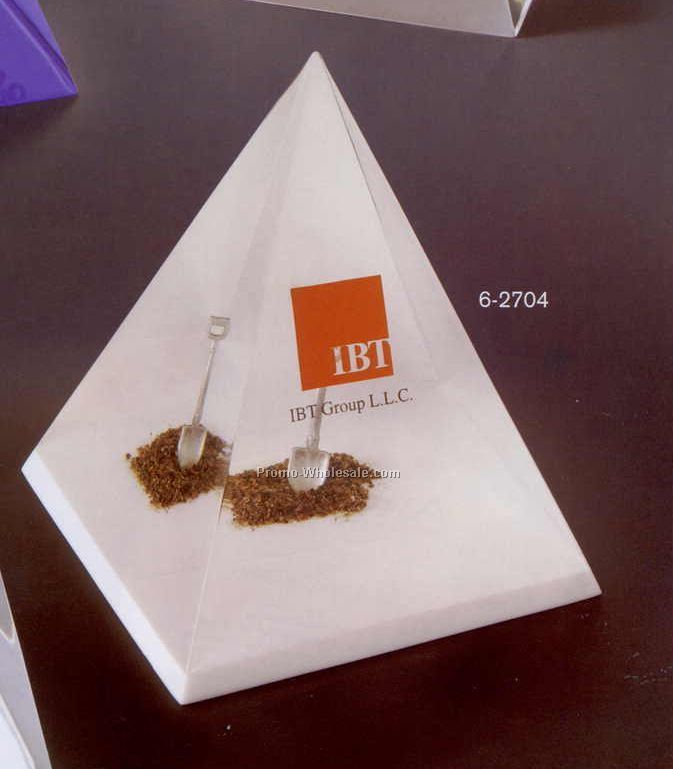 4"x4-1/2"x4" Acrylic 4-sided Pyramid W/ Colored Bottom Award