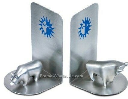 4"x4"x6" Contemporary Bull & Bear Bookends