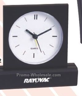 5-1/2"x5-1/2"x1-1/4" Rectangular-base Desk Clock With Alarm