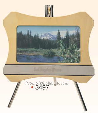 5-1/4"x7" Brass Frame W/ Easel (3-1/2"x5" Photo) (Screened)