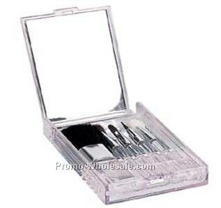 5 Cosmetic Brush Set In Transparent Case