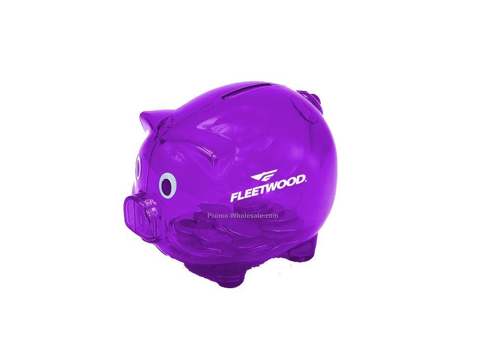 5"x4" Purple Piggy Bank