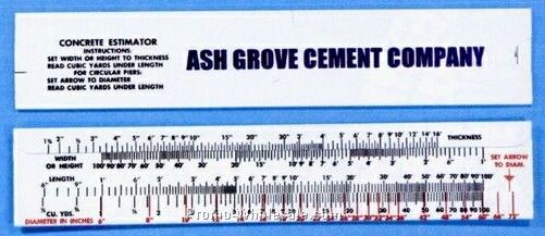 6" Concrete Calculator W/ Circular Piers Scale (100 Cubic Yards)