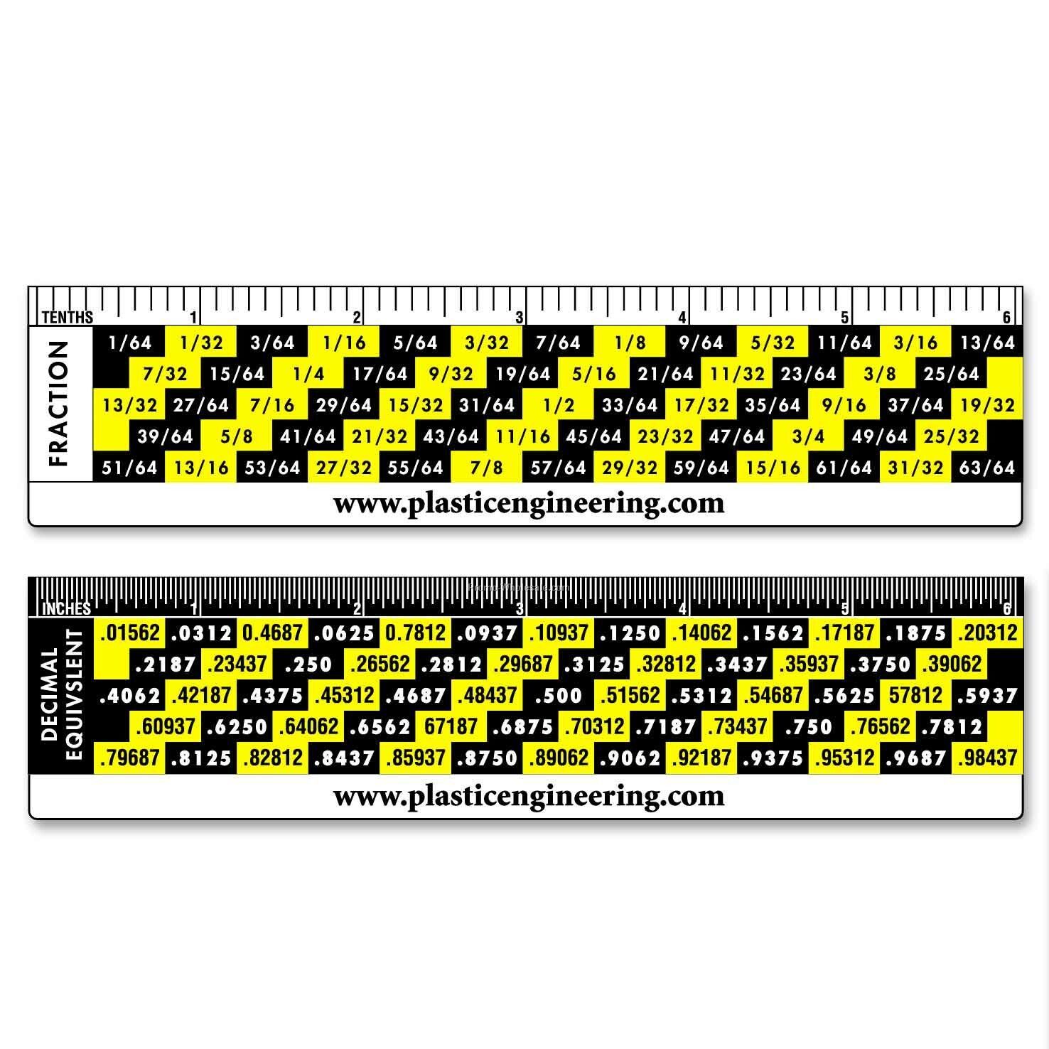 6" Ruler; 3d Lenticular; Fraction / Decimal Image - Stock, Imprinted