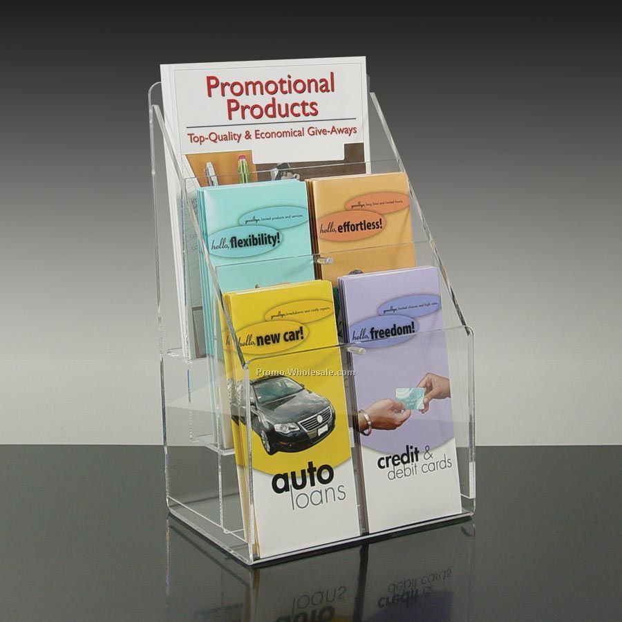 6-pocket Brochure Holder With Adjustable Pockets