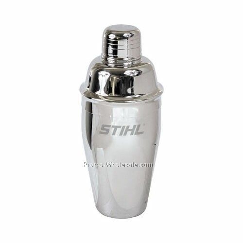 8-1/2"x3-1/2" 18 Oz. Polished Stainless Steel Martini Shaker - Laser