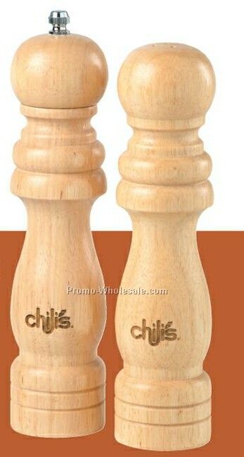 8-1/4" Wood Pepper Mill & Salt Shaker