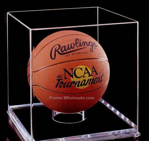 Acrylic Basketball Display Case W/ Mirror (3/4" Base)