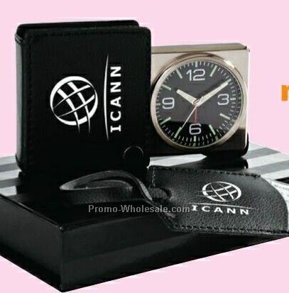 Aero Luggage Tag/ Clock Gift Set