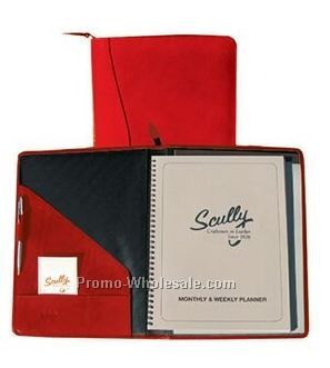 Aloe Italian Leather Zip Planner & Letter Pad