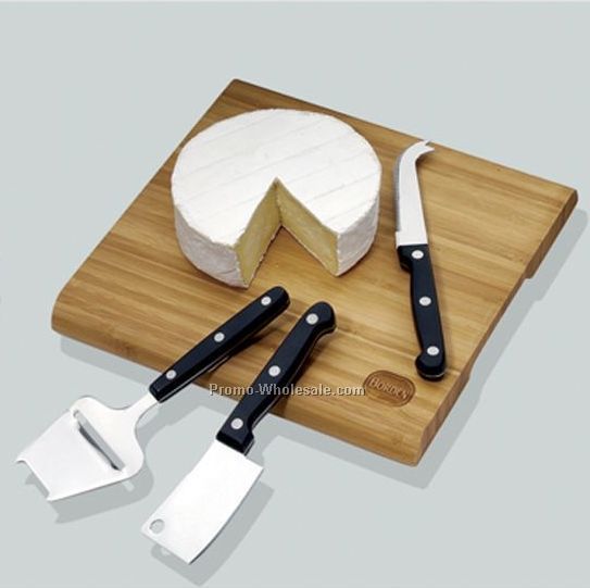 Bamboo Cheese Board W/Japanese Cheese Cutters