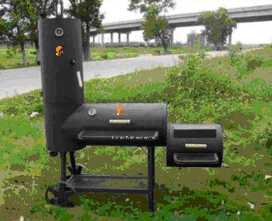 Barbecue Grills - Cylinder Style With Smoker And Side Fire Box