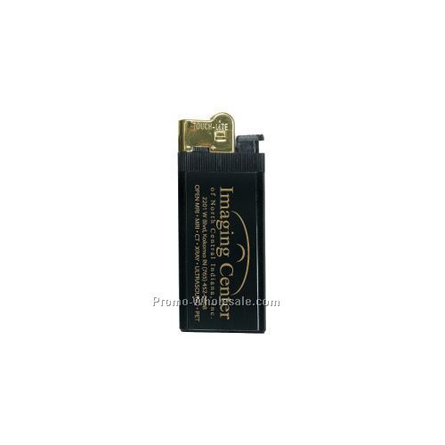 Black Super Slim Lighter With Gold Cap