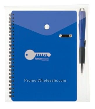 Blossom Pen/ Clock Combo In Envelope W/ Double Spiral Bound Notebook