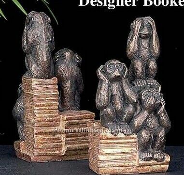 Bronzed Brass Monkey Bookends