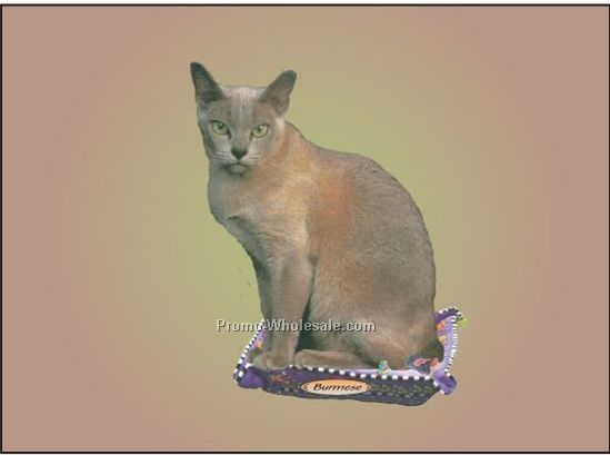 Burmese Cat Badge W/ Metal Pin (2-1/8"x3-1/8")