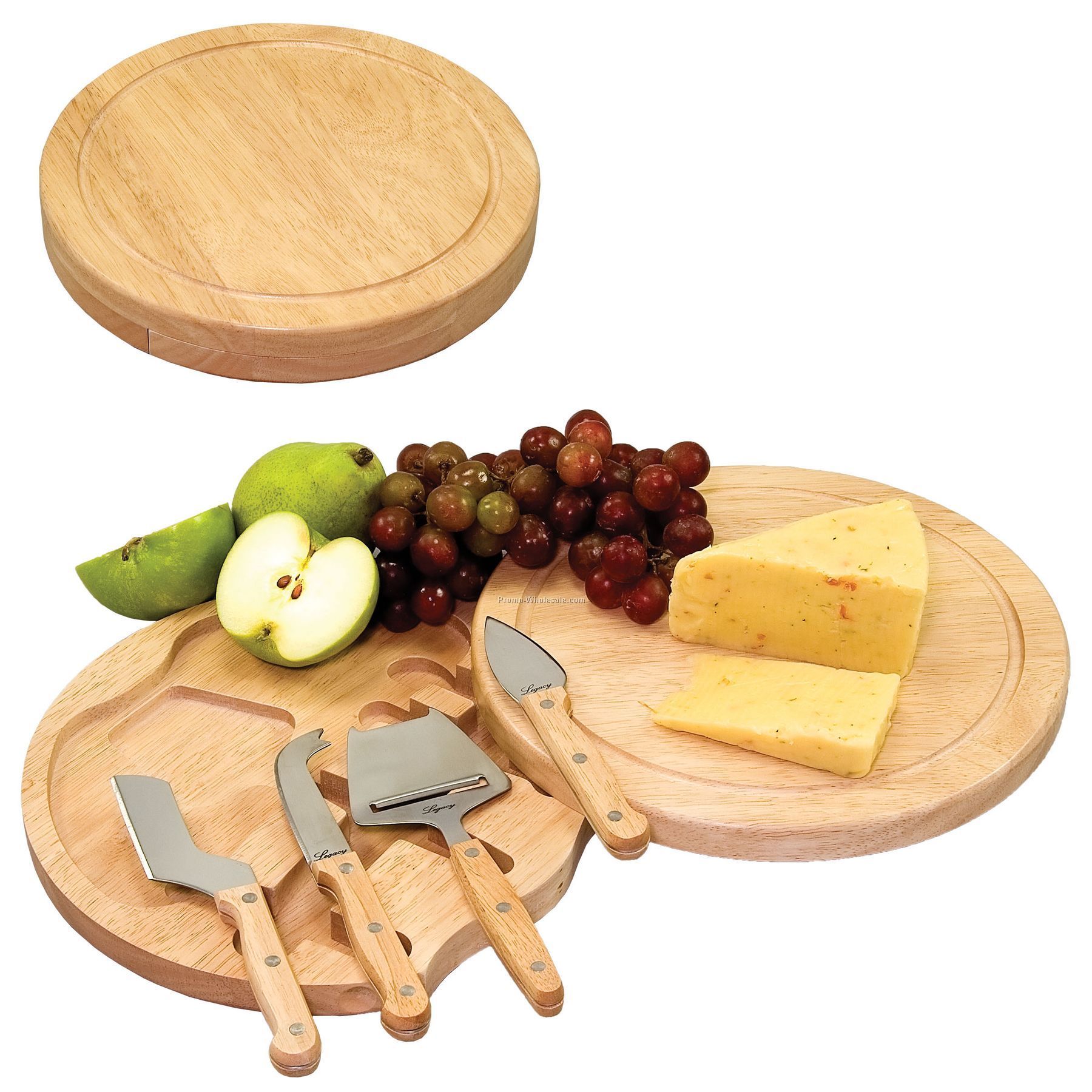 Circo Circular Cutting Board With Stainless Steel Cheese Tools