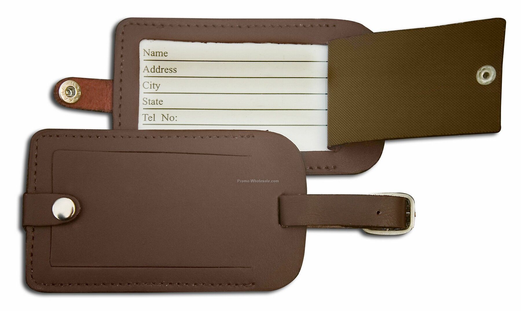 Classic Leather Luggage Tag - Chocolate Brown
