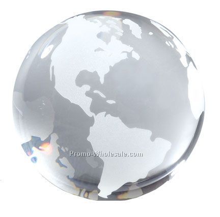 Clear Opti-crystal Globe Paperweight