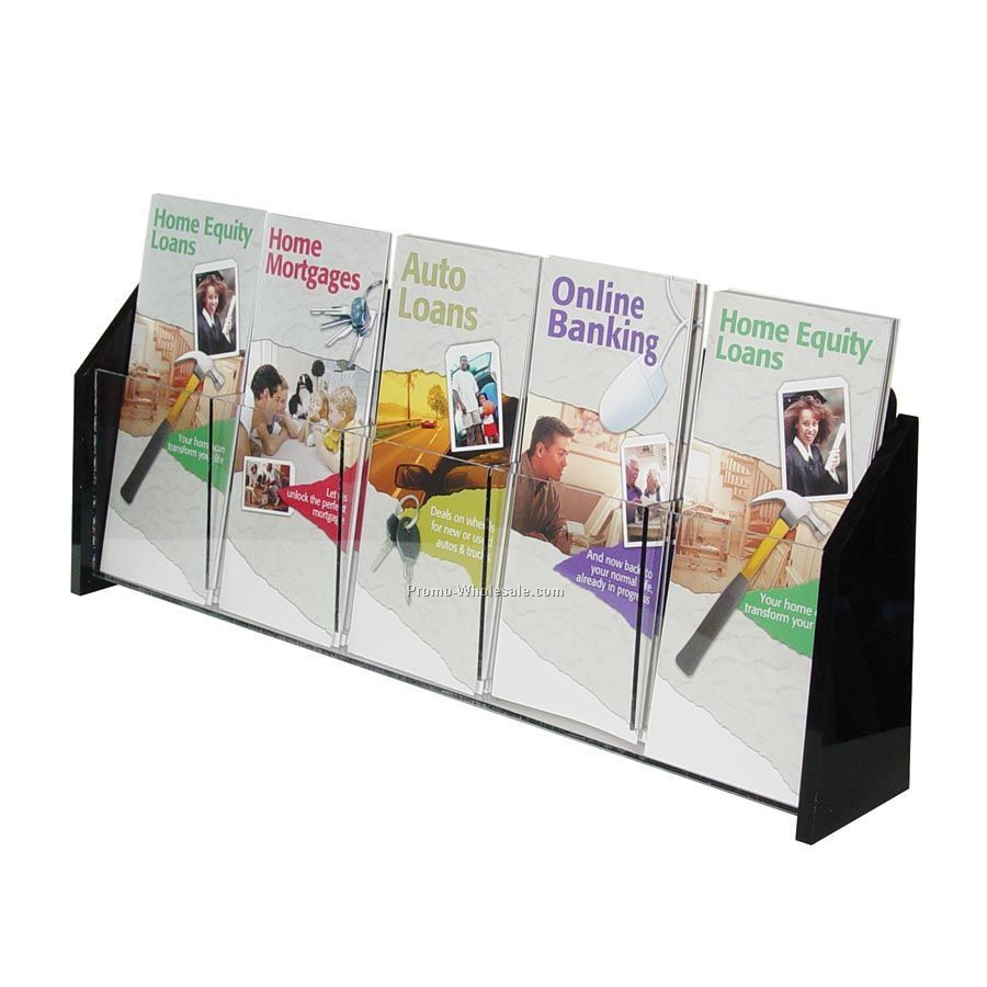 Deluxe 5-pocket Acrylic Brochure Holder - Wall