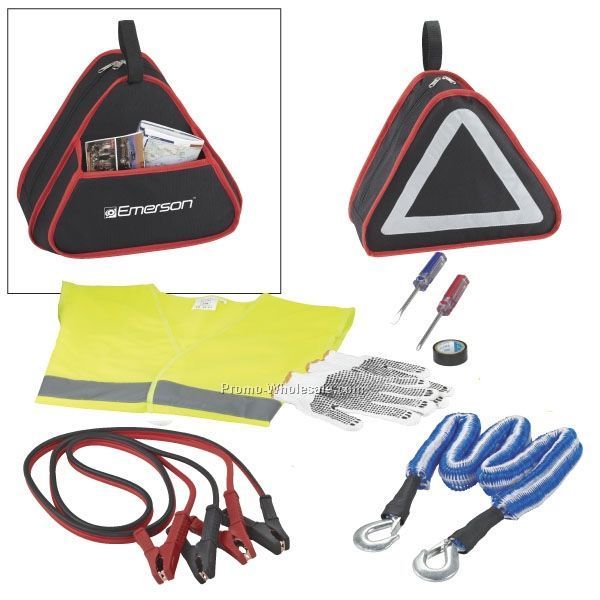 Deluxe Emergency Auto Kit W/ Jumper Cables/ Safety Vest