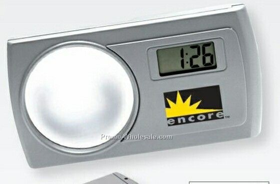 Desktop Light-up Magnifier W/ Lcd Alarm Clock