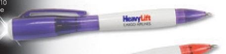 Plastic Flashlight Ballpoint pen - Purple / White Barrel