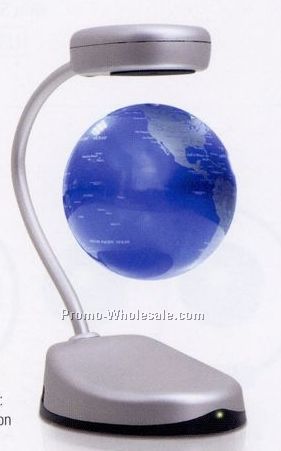 Floating Ideas Metallic Blue Globe W/ Original Silver Base
