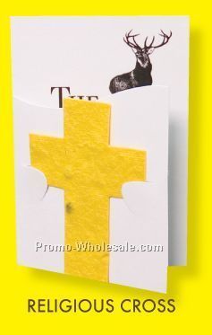 Floral Seed Paper Pop-out Booklet - Religious Cross