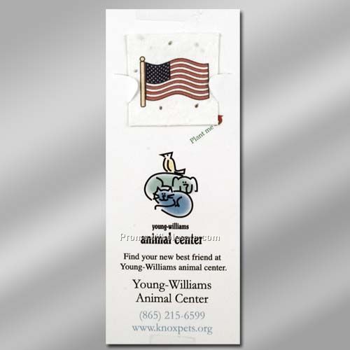 Floral Seed Paper Pop-out Bookmark - American Flag