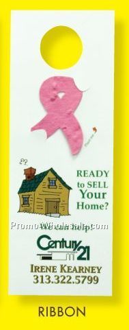 Floral Seed Paper Pop-out Door Hanger - Awareness Ribbon