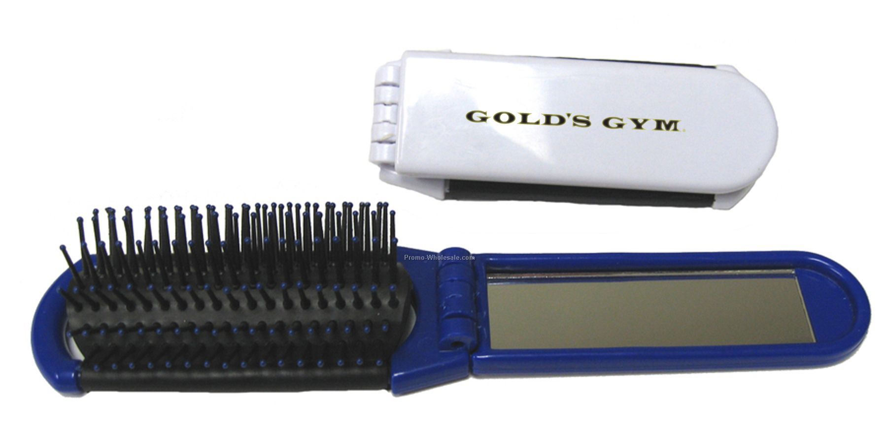 Foldable Hair Brush W/ Mirror 4-1/4"x1-1/2"