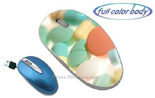 Full Color Series Mini Optical Mouse Hidden Retractable Cable
