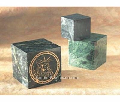 Green Marble Cube - Small (2.5")